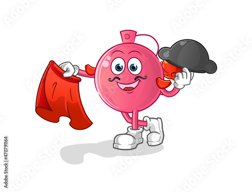 perfume matador with red cloth illustration. character vector