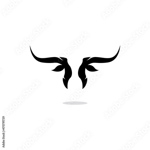 bull head horn icon template