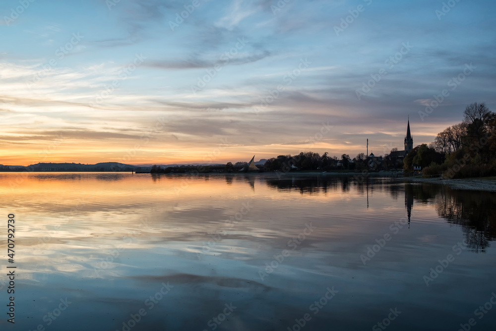 Abendstimmung am Bodensee bei Radolfzell Abendstimmung am Bodensee bei Radolfzell