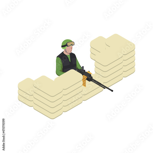 Soldier Firing Point Composition