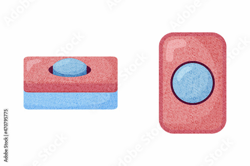 Dishwasher detergent tablet from different angles. White soap tabs isolated on transparent background.