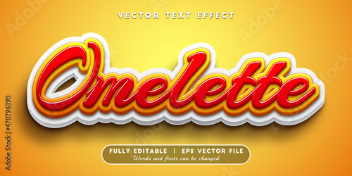 Text effects 3d omelette, editable text style