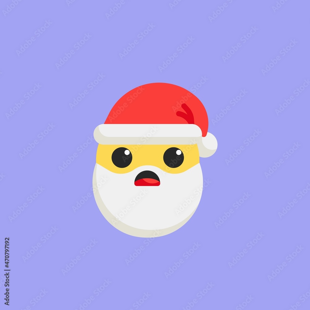Santa Frowning Face with Open Mouth flat icon Santa Frowning Face with Open Mouth flat icon