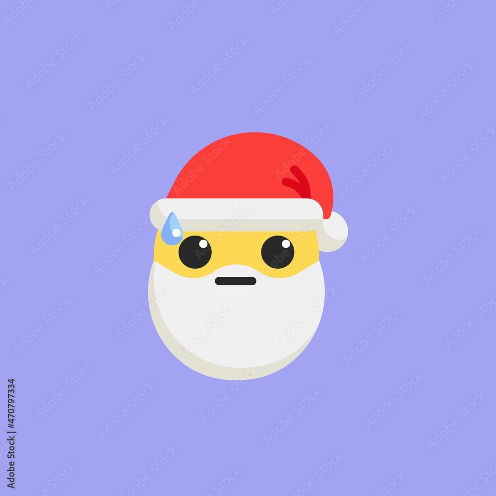 Santa Face with Sweat flat icon Santa Face with Sweat flat icon