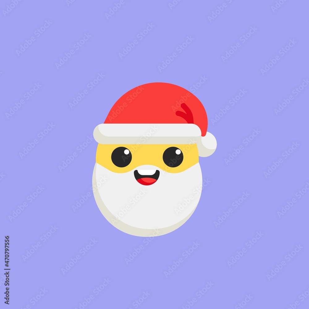 Santa Grinning Face emoticon flat icon Santa Grinning Face emoticon flat icon