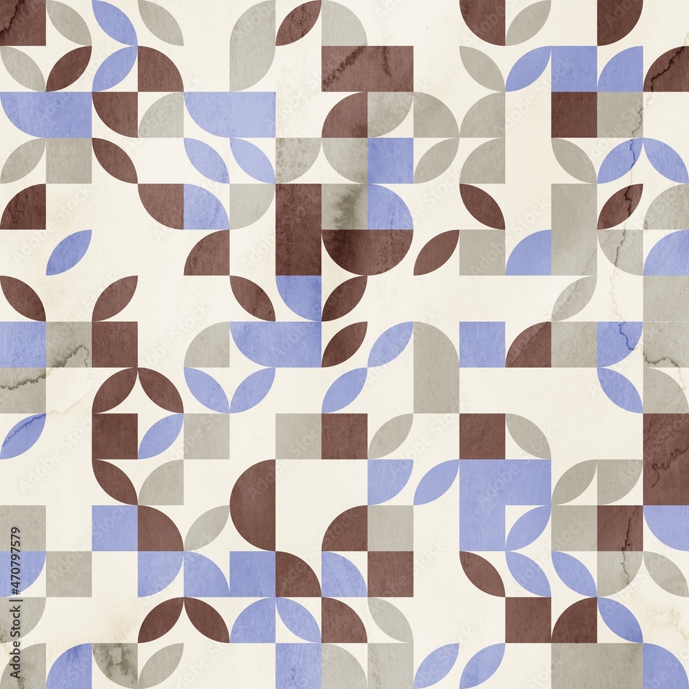 Seamless mid century retro watercolor geometric surface pattern design for print. High quality illustration. Aesthetic watercolor paint contemporary pastel collage composition. Subtle elegant design. Seamless mid century retro watercolor geometric surface pattern design for print. High quality illustration. Aesthetic watercolor paint contemporary pastel collage composition. Subtle elegant design.