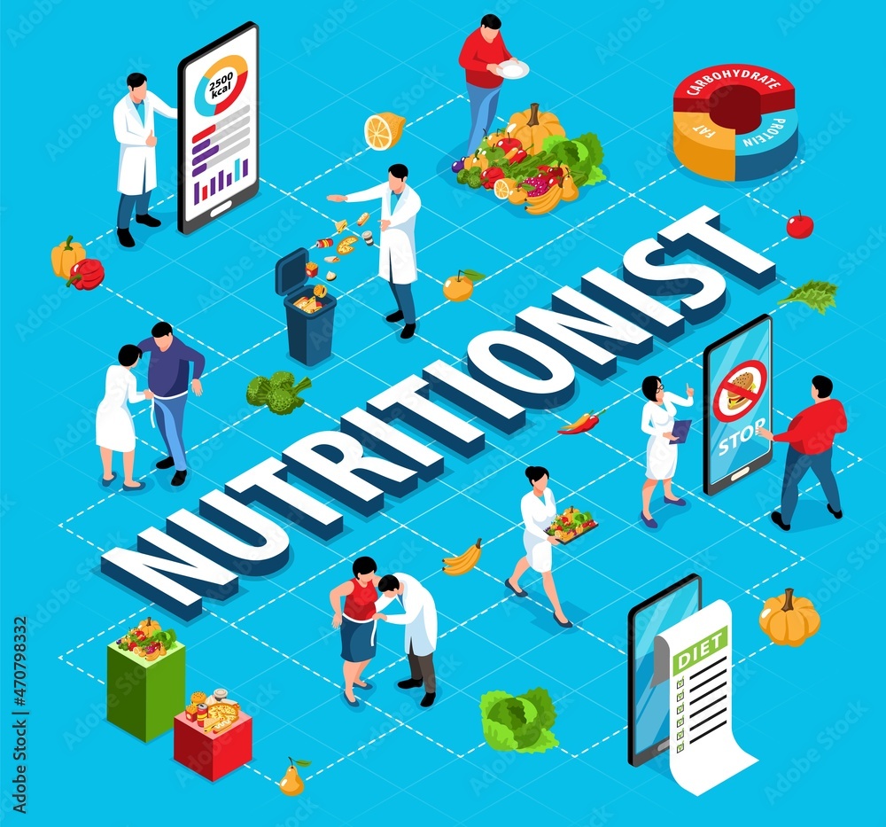 Nutritionist Isometric Flowchart Nutritionist Isometric Flowchart