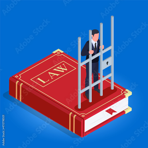 Corruption Justice Isometric Composition
