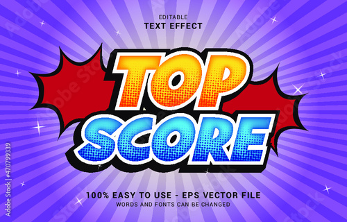 editable text effect, Top Score style