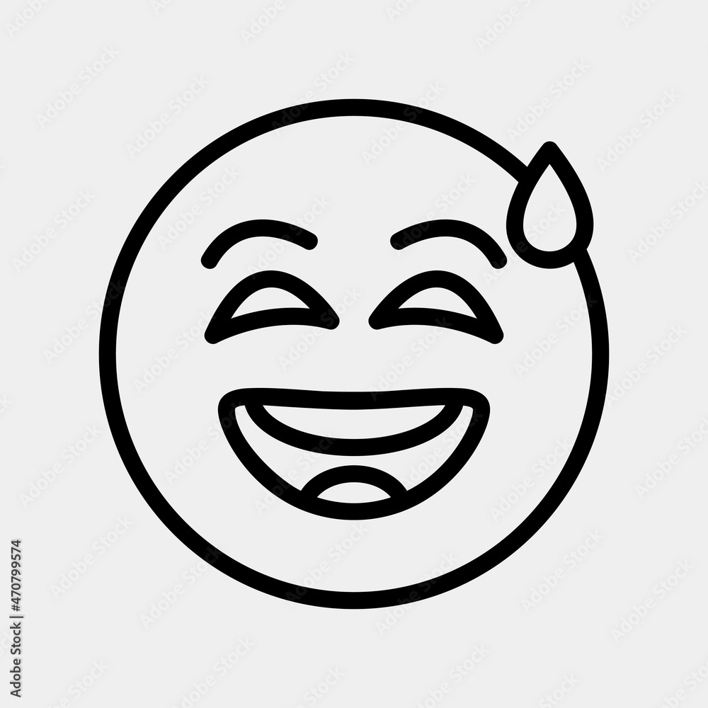 Disbelief emoji icon vector illustration in line style, use for website mobile app presentation Disbelief emoji icon vector illustration in line style, use for website mobile app presentation