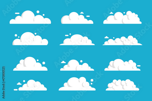 white cloud collection of vector designs for banners, icons and web.