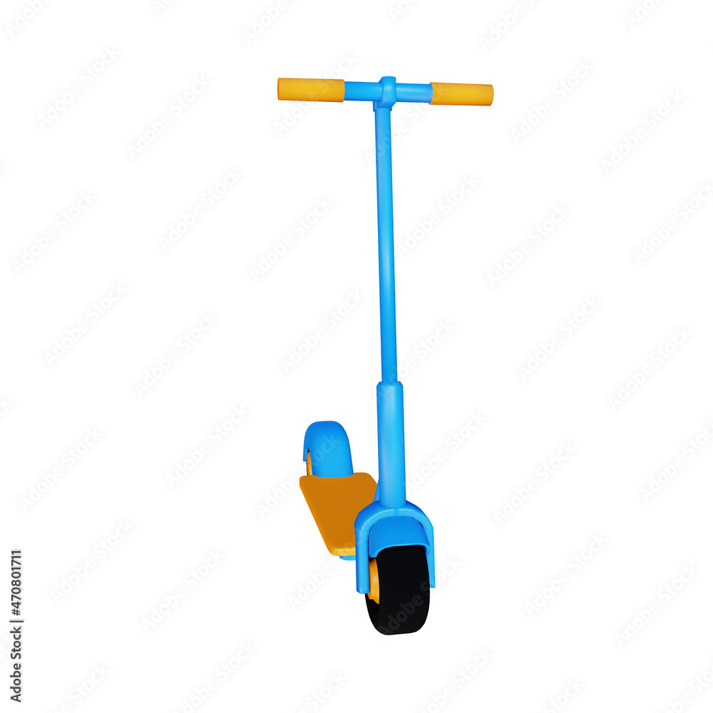 3d electric scooter blue yellow front view 3d electric scooter blue yellow front view