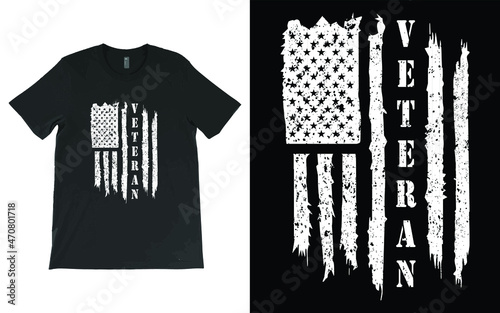 Veteran USA Flag T-Shirt Vector, Patriotic American Tee, Army Style Shirt, Independence Day, Fourth Of July Tee, Veteran Day Gift.