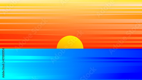 Beautiful sunset in summer illustration vector © fafay