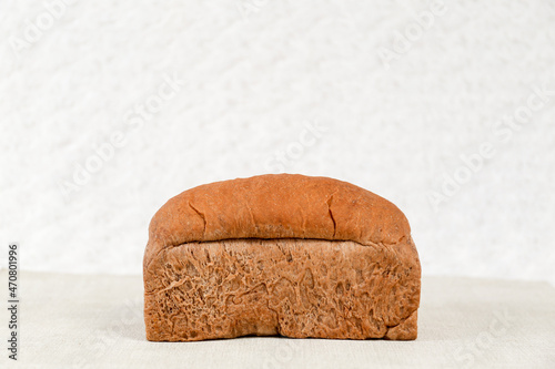 Choco bread loaf on a white background. Chocolate flavor