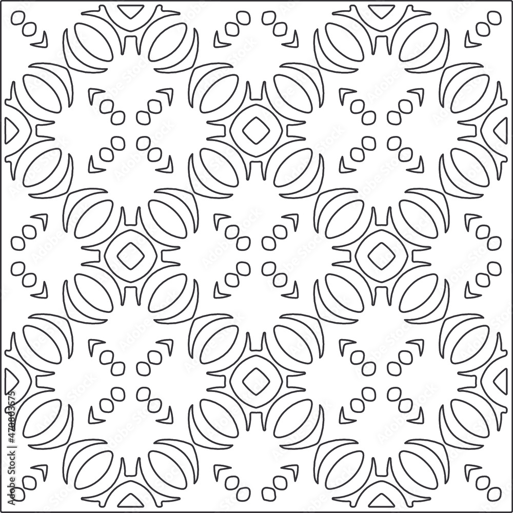 Vector pattern with symmetrical elements . Repeating geometric tiles from striped elements. black patterns.