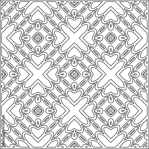 Vector pattern with symmetrical elements . Repeating geometric tiles from striped elements. black patterns.