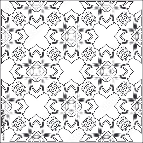 floral pattern background.Repeating geometric pattern from striped elements.  Black pattern. 