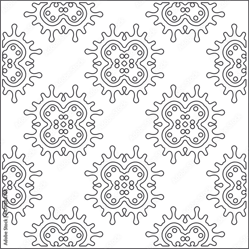 floral pattern background.Repeating geometric pattern from striped elements.  Black pattern. 