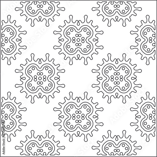 Fototapeta Naklejka Na Ścianę i Meble -  floral pattern background.Repeating geometric pattern from striped elements.  Black pattern. 