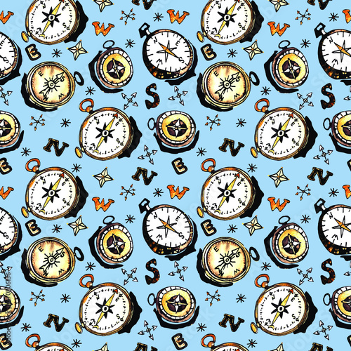 illustration compass direction north south east west