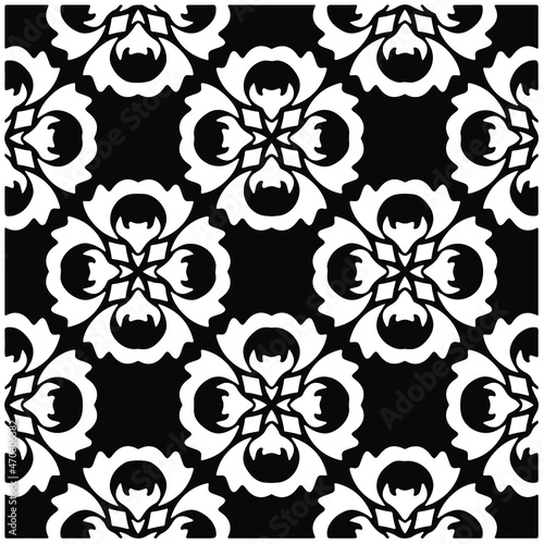 Seamless vector pattern in geometric ornamental style. Black  pattern.Design element for prints  backgrounds  template  web pages and textile pattern. Geometric art.