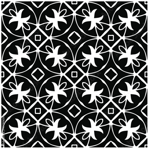 Seamless vector pattern in geometric ornamental style. Black  pattern.Design element for prints  backgrounds  template  web pages and textile pattern. Geometric art.