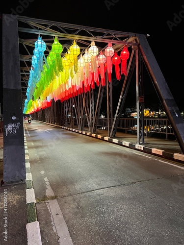 Colorful lantern in Chiangmai Thailand on Loikratong festival photo