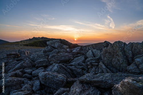 Εκτύπωση καμβά Sunset mountaineering and scrambling on the mountains of North Wales