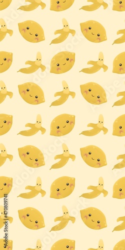 cute banana and lemon pattern 