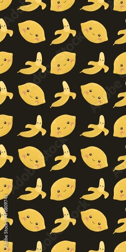 cute banana and lemon pattern