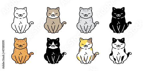 cat vector kitten calico icon pet breed character cartoon neko doodle illustration symbol design photo