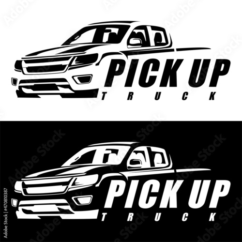 pick up truck logo design vector	
