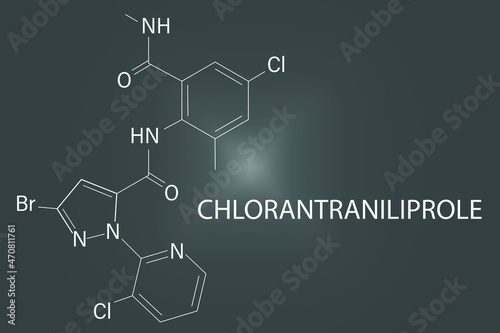 Chlorantraniliprole insecticide molecule (ryanoid class). Skeletal formula.	
