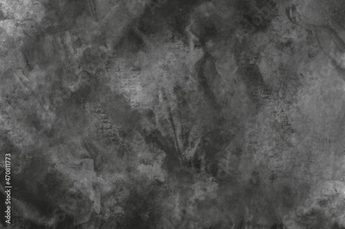 銀色のメタリックなテクスチャの背景に黒のペイント グランジ ビンテージ コピースペース ダーク