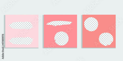 Social media square covers with grunge design  . Contemporary style . Post frame stories templates. Layout for promotion .Media banner .Vector