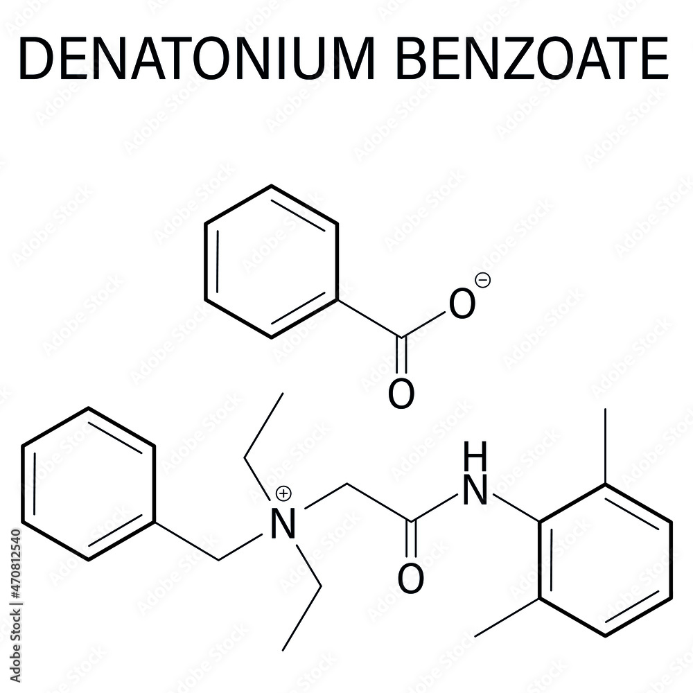 Denatonium benzoate bittering agent. Skeletal formula.	