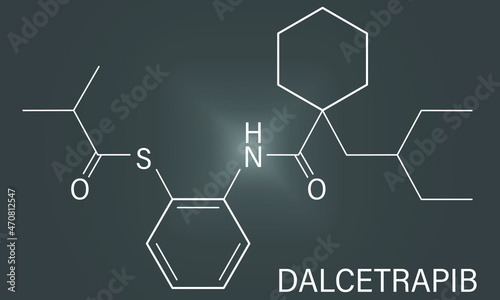 Dalcetrapib hypercholesterolemia drug molecule. Skeletal formula. 