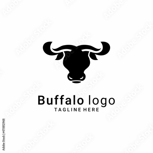 buffalo head logo illustration vector, can be used for t-shirt, team, brand logos