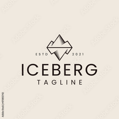 minimalist geometric iceberg logo icon vector template
