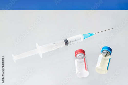 Coronavirus Vaccine - New Russian vaccine against Coronavirus Sars-Cov-2 on laboratory table