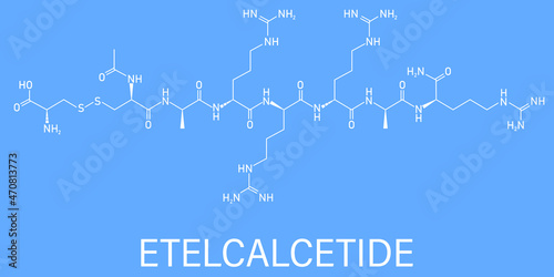 Etelcalcetide drug molecule. Skeletal formula.	