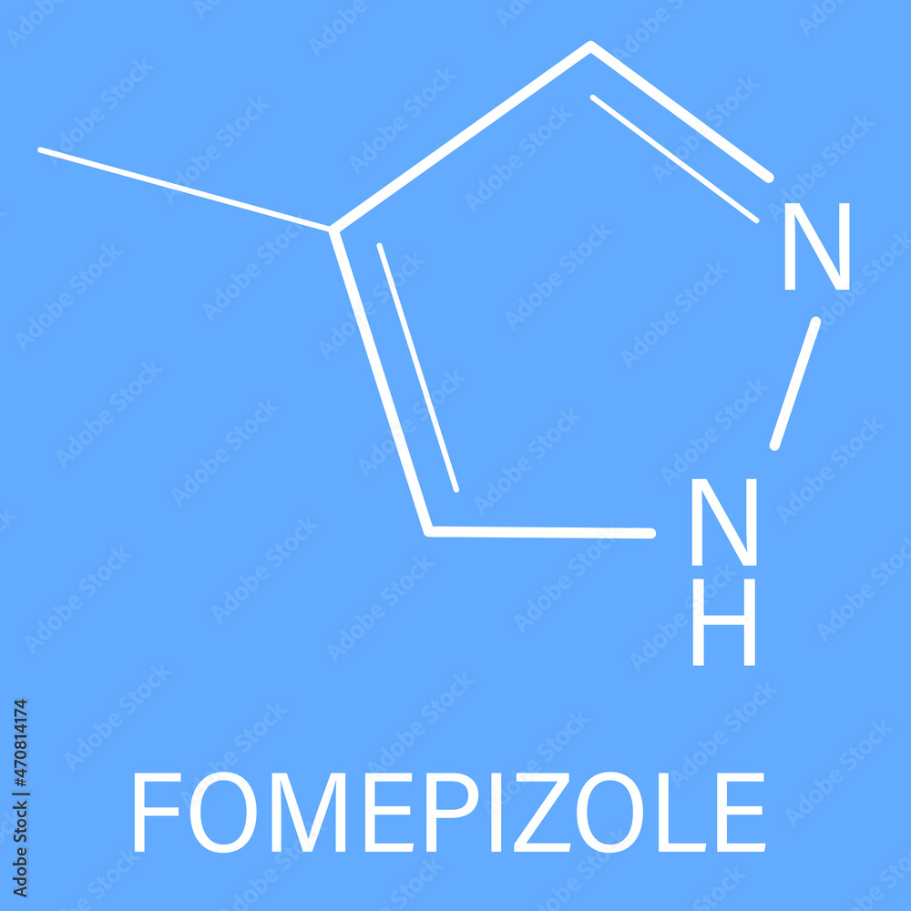 Fomepizole molecule. Antidote used to treat methanol and ethylene ...