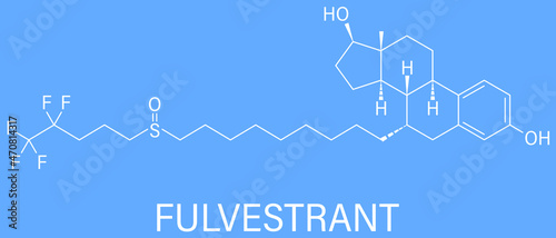 Fulvestrant cancer drug molecule (selective estrogen receptor degrader, SERD). Skeletal formula.