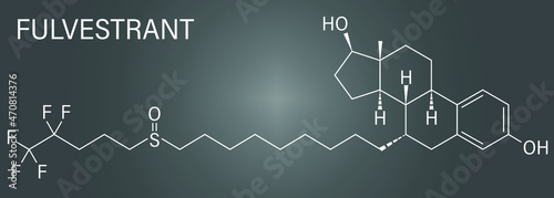 Fulvestrant cancer drug molecule (selective estrogen receptor degrader, SERD). Skeletal formula.