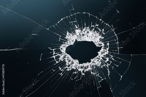 Smashed glass dark background with design space