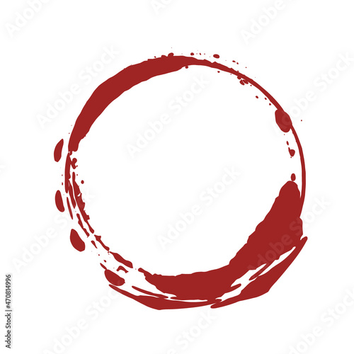 赤色の和風なイメージの線の円の素材