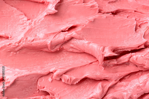 Pink frosting texture background close-up