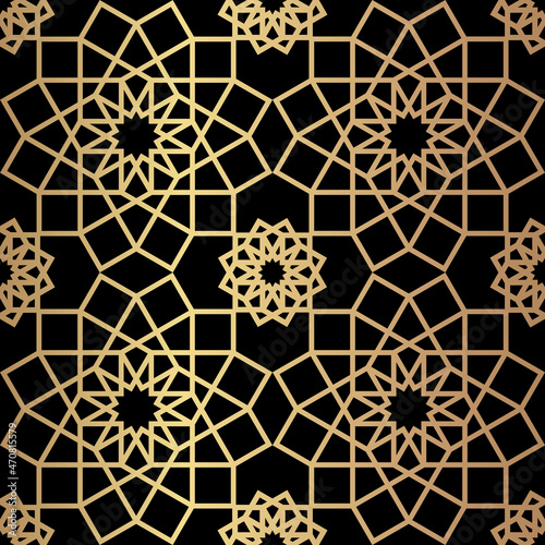 Seamless pattern. Vintage decorative elements knitting or spirograph, abstract background. Islamic, Arabic, Indian, ottoman motifs. Perfect for printing on fabric or paper.
