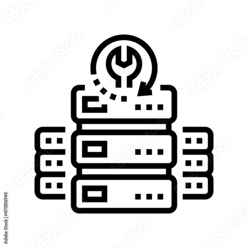 raid data recovery line icon vector. raid data recovery sign. isolated contour symbol black illustration